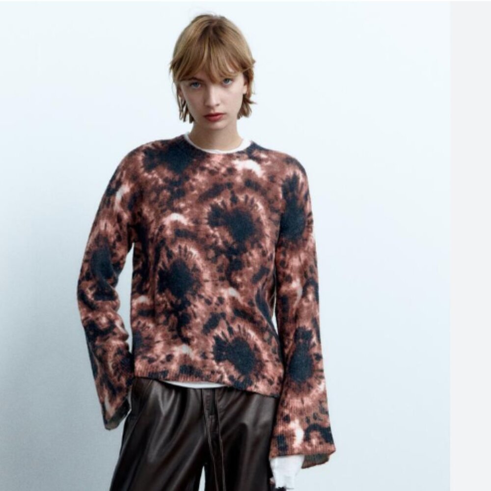 NWT ZARA WOOL BLEND Tye Die Soft Sweater Jumper Bloggers Fave